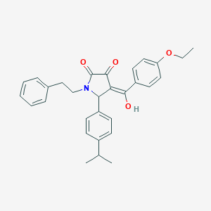 molecular formula C30H31NO4 B384105 4-(4-ethoxybenzoyl)-3-hydroxy-5-(4-isopropylphenyl)-1-(2-phenylethyl)-1,5-dihydro-2H-pyrrol-2-one 