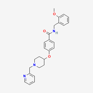 molecular formula C26H29N3O3 B3841099 N-[(2-methoxyphenyl)methyl]-4-[1-(pyridin-2-ylmethyl)piperidin-4-yl]oxybenzamide 