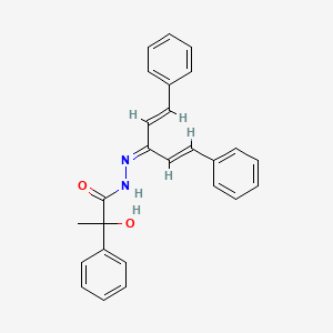 molecular formula C26H24N2O2 B3841235 N-[[(1E,4E)-1,5-diphenylpenta-1,4-dien-3-ylidene]amino]-2-hydroxy-2-phenylpropanamide 