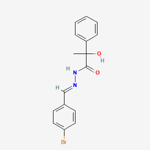 molecular formula C16H15BrN2O2 B3841248 N-[(E)-(4-bromophenyl)methylideneamino]-2-hydroxy-2-phenylpropanamide 