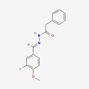 molecular formula C16H15IN2O2 B3841355 N'-[(E)-(3-iodo-4-methoxyphenyl)methylidene]-2-phenylacetohydrazide 