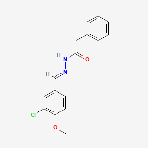 molecular formula C16H15ClN2O2 B3841358 N'-[(E)-(3-chloro-4-methoxyphenyl)methylidene]-2-phenylacetohydrazide 