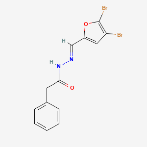 molecular formula C13H10Br2N2O2 B3841359 N'-[(E)-(4,5-dibromofuran-2-yl)methylidene]-2-phenylacetohydrazide 