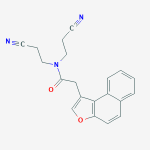 molecular formula C20H17N3O2 B384138 N,N-bis(2-cyanoethyl)-2-naphtho[2,1-b]furan-1-ylacetamide 