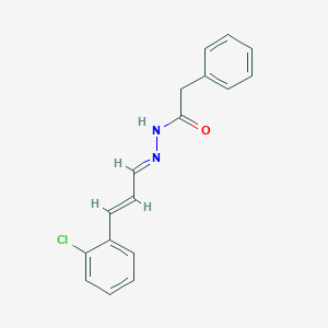 molecular formula C17H15ClN2O B3841392 N-[(E)-[(E)-3-(2-chlorophenyl)prop-2-enylidene]amino]-2-phenylacetamide 