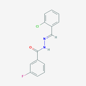 molecular formula C14H10ClFN2O B3841410 N'-[(E)-(2-chlorophenyl)methylidene]-3-fluorobenzohydrazide 