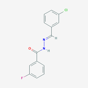 molecular formula C14H10ClFN2O B3841414 N'-[(E)-(3-chlorophenyl)methylidene]-3-fluorobenzohydrazide 