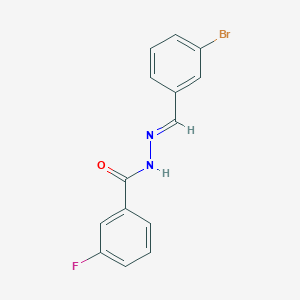 molecular formula C14H10BrFN2O B3841429 N'-[(E)-(3-bromophenyl)methylidene]-3-fluorobenzohydrazide 