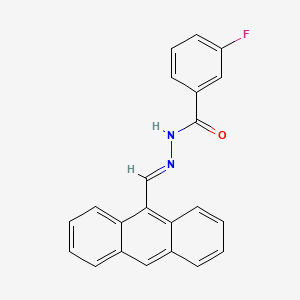 molecular formula C22H15FN2O B3841460 N'-[(E)-anthracen-9-ylmethylidene]-3-fluorobenzohydrazide 