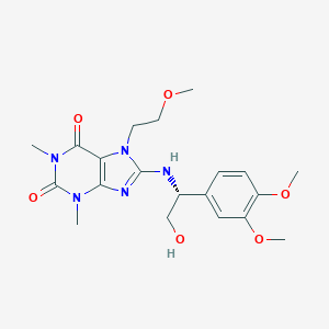 8-[[(1R)-1-(3,4-dimethoxyphenyl)-2-hydroxyethyl]amino]-7-(2-methoxyethyl)-1,3-dimethylpurine-2,6-dione