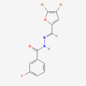 molecular formula C12H7Br2FN2O2 B3841516 N-[(E)-(4,5-dibromofuran-2-yl)methylideneamino]-3-fluorobenzamide 