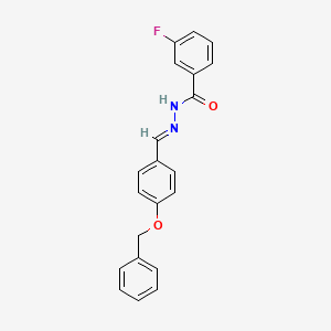 molecular formula C21H17FN2O2 B3841528 N'-{(E)-[4-(benzyloxy)phenyl]methylidene}-3-fluorobenzohydrazide 