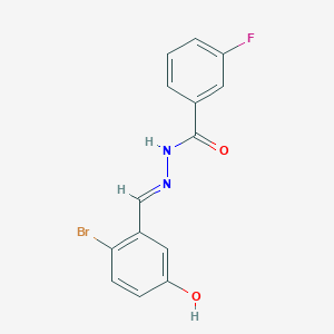 molecular formula C14H10BrFN2O2 B3841551 N-[(E)-(2-bromo-5-hydroxyphenyl)methylideneamino]-3-fluorobenzamide 
