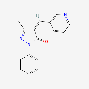 molecular formula C16H13N3O B3841637 (4Z)-5-methyl-2-phenyl-4-(pyridin-3-ylmethylidene)-2,4-dihydro-3H-pyrazol-3-one 