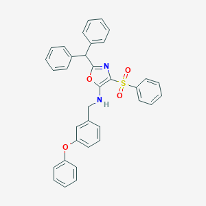 molecular formula C35H28N2O4S B384180 N-[2-benzhydryl-4-(phenylsulfonyl)-1,3-oxazol-5-yl]-N-(3-phenoxybenzyl)amine 