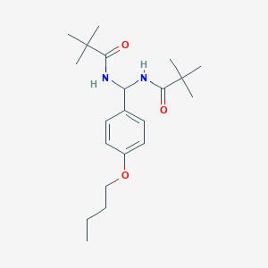 molecular formula C21H34N2O3 B384183 N-{(4-butoxyphenyl)[(2,2-dimethylpropanoyl)amino]methyl}-2,2-dimethylpropanamide 