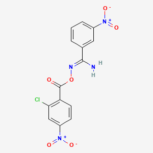 molecular formula C14H9ClN4O6 B3841872 N'-({2-chloro-4-nitrobenzoyl}oxy)-3-nitrobenzenecarboximidamide 