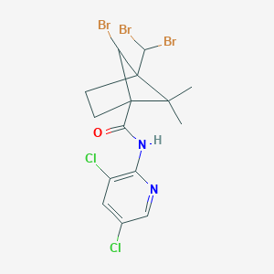 molecular formula C15H15Br3Cl2N2O B384194 6-bromo-4-(dibromomethyl)-N-(3,5-dichloro-2-pyridinyl)-5,5-dimethylbicyclo[2.1.1]hexane-1-carboxamide 