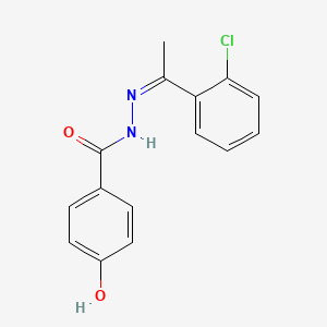 molecular formula C15H13ClN2O2 B3841997 N-[(Z)-1-(2-chlorophenyl)ethylideneamino]-4-hydroxybenzamide 