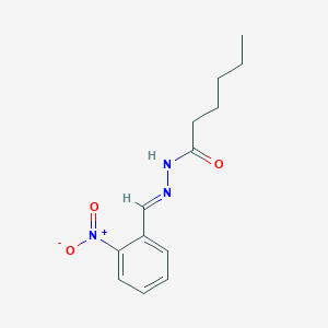 molecular formula C13H17N3O3 B3842143 HEXANOIC ACID (2-NITRO-BENZYLIDENE)-HYDRAZIDE 
