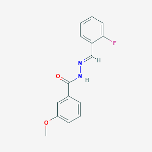 molecular formula C15H13FN2O2 B3842169 N'-(2-fluorobenzylidene)-3-methoxybenzohydrazide 