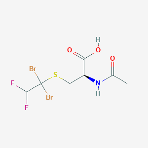 molecular formula C7H9Br2F2NO3S B038422 L-Cysteine, N-acetyl-S-(1,1-dibromo-2,2-difluoroethyl)- CAS No. 119018-03-0