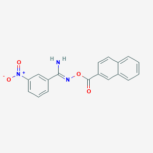 molecular formula C18H13N3O4 B3842223 N'-[(naphthalen-2-ylcarbonyl)oxy]-3-nitrobenzenecarboximidamide 