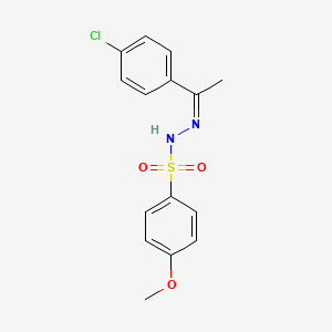 molecular formula C15H15ClN2O3S B3842365 N'-[1-(4-chlorophenyl)ethylidene]-4-methoxybenzenesulfonohydrazide 