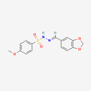 molecular formula C15H14N2O5S B3842373 N'-(1,3-benzodioxol-5-ylmethylene)-4-methoxybenzenesulfonohydrazide 