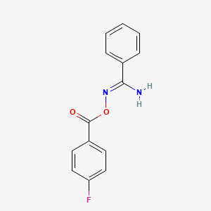 molecular formula C14H11FN2O2 B3842472 N'-[(4-fluorobenzoyl)oxy]benzenecarboximidamide 