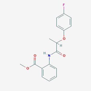molecular formula C17H16FNO4 B384248 Methyl 2-(2-(4-fluorophenoxy)propanamido)benzoate 