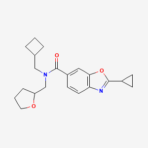molecular formula C21H26N2O3 B3842570 N-(cyclobutylmethyl)-2-cyclopropyl-N-(oxolan-2-ylmethyl)-1,3-benzoxazole-6-carboxamide 