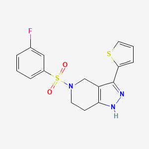 molecular formula C16H14FN3O2S2 B3842850 5-[(3-fluorophenyl)sulfonyl]-3-(2-thienyl)-4,5,6,7-tetrahydro-1H-pyrazolo[4,3-c]pyridine 