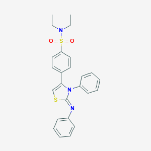 molecular formula C25H25N3O2S2 B384286 N,N-diethyl-4-[3-phenyl-2-(phenylimino)-2,3-dihydro-1,3-thiazol-4-yl]benzenesulfonamide 