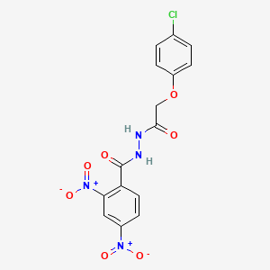 molecular formula C15H11ClN4O7 B3842947 N'-[2-(4-chlorophenoxy)acetyl]-2,4-dinitrobenzohydrazide 