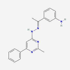 molecular formula C19H19N5 B3843006 N-[(E)-1-(3-aminophenyl)ethylideneamino]-2-methyl-6-phenylpyrimidin-4-amine 