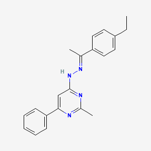 molecular formula C21H22N4 B3843035 N-[(E)-1-(4-ethylphenyl)ethylideneamino]-2-methyl-6-phenylpyrimidin-4-amine 