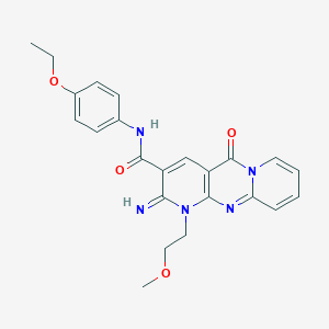 molecular formula C23H23N5O4 B384305 N-(4-ethoxyphenyl)-6-imino-7-(2-methoxyethyl)-2-oxo-1,7,9-triazatricyclo[8.4.0.03,8]tetradeca-3(8),4,9,11,13-pentaene-5-carboxamide CAS No. 609797-34-4