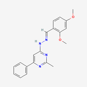 molecular formula C20H20N4O2 B3843069 N-[(E)-(2,4-dimethoxyphenyl)methylideneamino]-2-methyl-6-phenylpyrimidin-4-amine 