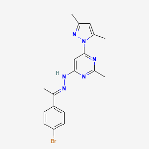 molecular formula C18H19BrN6 B3843175 N-[(E)-1-(4-bromophenyl)ethylideneamino]-6-(3,5-dimethylpyrazol-1-yl)-2-methylpyrimidin-4-amine 