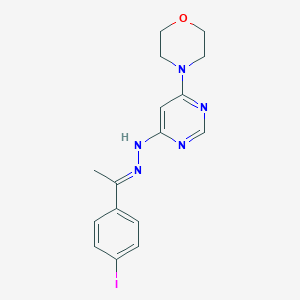 molecular formula C16H18IN5O B3843228 N-[(E)-1-(4-iodophenyl)ethylideneamino]-6-morpholin-4-ylpyrimidin-4-amine 