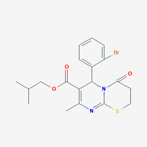 molecular formula C19H21BrN2O3S B384323 isobutyl 6-(2-bromophenyl)-8-methyl-4-oxo-3,4-dihydro-2H,6H-pyrimido[2,1-b][1,3]thiazine-7-carboxylate CAS No. 609794-68-5