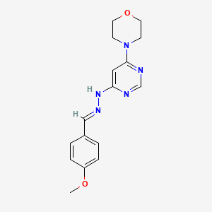 molecular formula C16H19N5O2 B3843234 N-[(E)-(4-methoxyphenyl)methylideneamino]-6-morpholin-4-ylpyrimidin-4-amine 