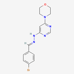molecular formula C15H16BrN5O B3843236 N-[(E)-(4-bromophenyl)methylideneamino]-6-morpholin-4-ylpyrimidin-4-amine 