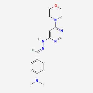 molecular formula C17H22N6O B3843241 N-[(E)-[4-(dimethylamino)phenyl]methylideneamino]-6-morpholin-4-ylpyrimidin-4-amine 