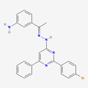 molecular formula C24H20BrN5 B3843275 1-(3-aminophenyl)ethanone [2-(4-bromophenyl)-6-phenyl-4-pyrimidinyl]hydrazone 
