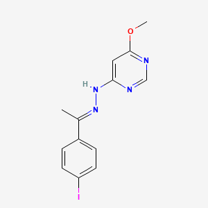 molecular formula C13H13IN4O B3843343 N-[(E)-1-(4-iodophenyl)ethylideneamino]-6-methoxypyrimidin-4-amine 