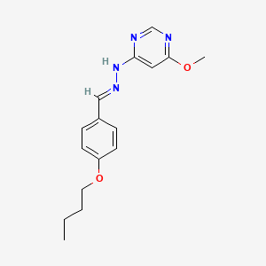 molecular formula C16H20N4O2 B3843352 N-[(E)-(4-butoxyphenyl)methylideneamino]-6-methoxypyrimidin-4-amine 