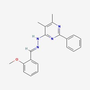 molecular formula C20H20N4O B3843381 N-[(E)-(2-methoxyphenyl)methylideneamino]-5,6-dimethyl-2-phenylpyrimidin-4-amine 