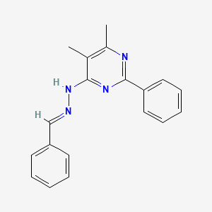 molecular formula C19H18N4 B3843422 N-[(E)-benzylideneamino]-5,6-dimethyl-2-phenylpyrimidin-4-amine 